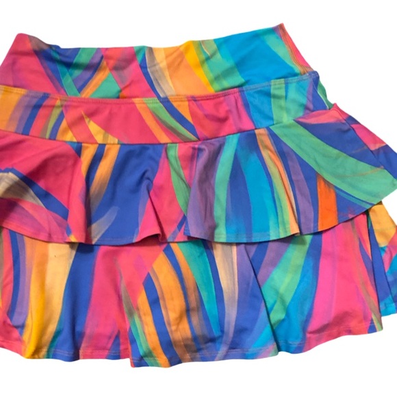 Donajo Colorful Striped Skort-M (1.5 ) pink blue green , poly spandex - Picture 5 of 5